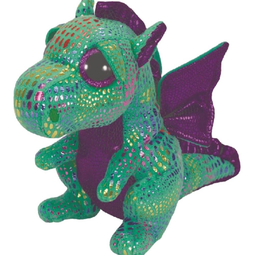 Ty Beanie Boos Sparkly Green Dragon Plush NWT 9 inches tall